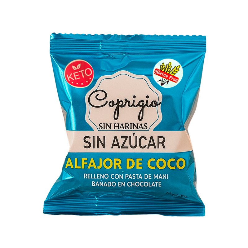 COPRIGIO ALFAJOR SIN AZUCAR KETO MANI X12