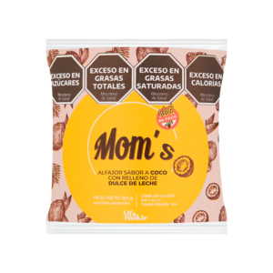 Alfajores Moms Sabor Coco Rellenos de Dulce de Leche