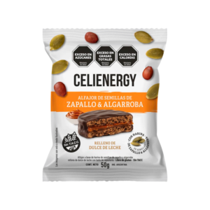 Alfajores Celienergy Negros De Zapallo y Algarroba Relleno con dulce de leche