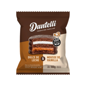 Alfajor Dantelli Triple Relleno de Dulce de Leche y Vainilla