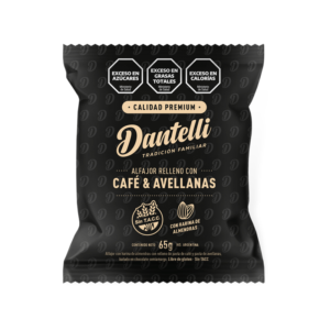 Alfajor Dantelli Premium Relleno con Café y Avellanas